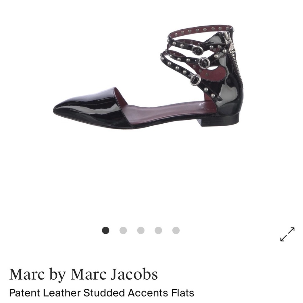 Marc by Marc Jacobs Black Studded Patent Flats